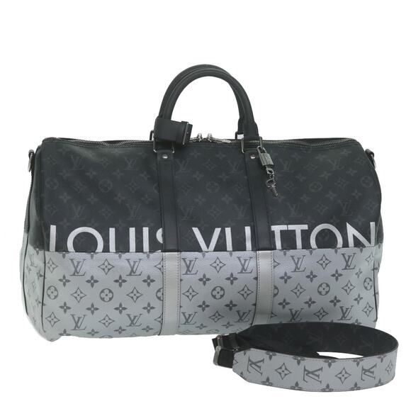 LOUIS VUITTON Eclipse Split Keepall Bandouliere 50 Boston Bag M43817 - Picture 1 of 16